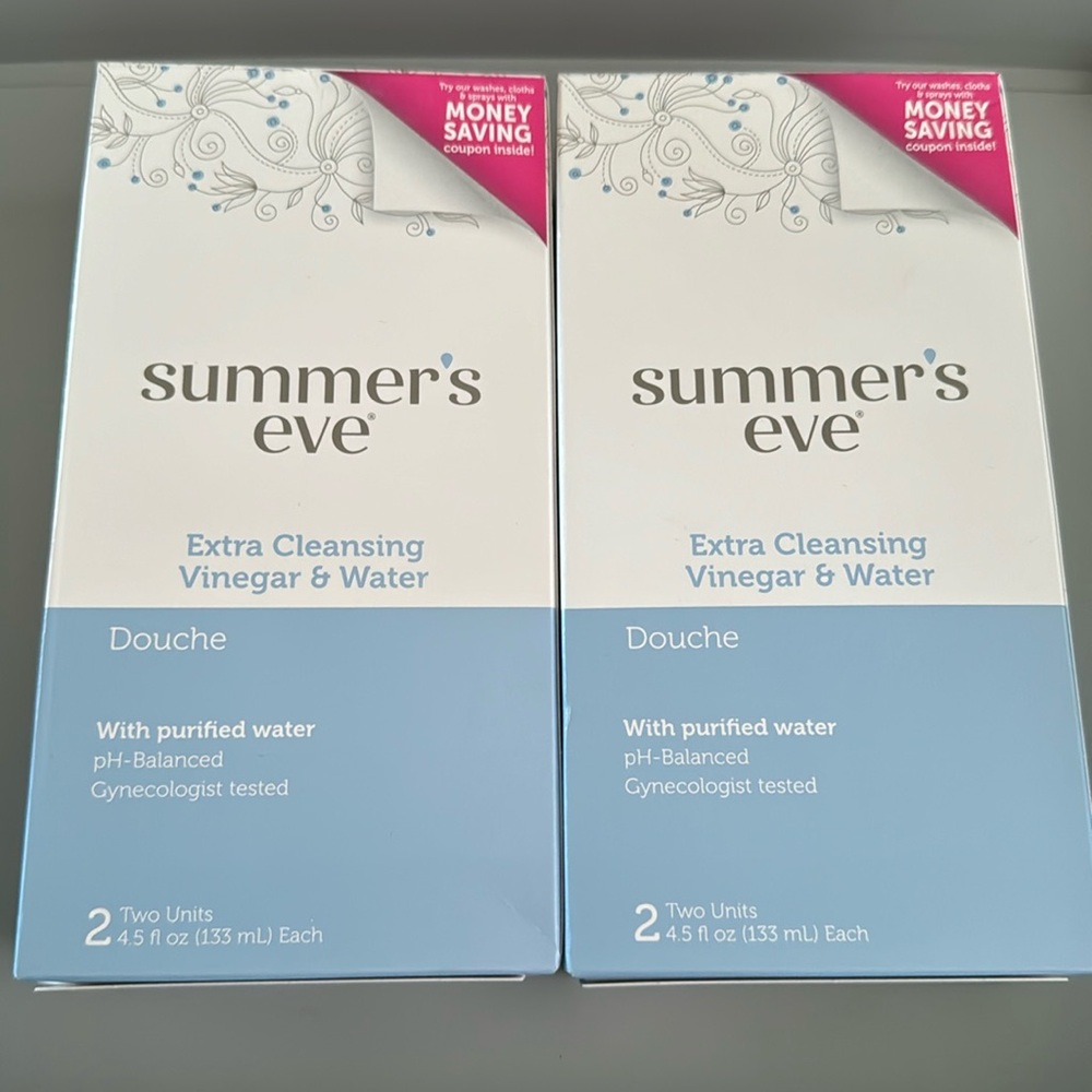Summer's Eve Douche, Extra Cleansing Vinegar & Water, 2 Units, 4.5 oz Each